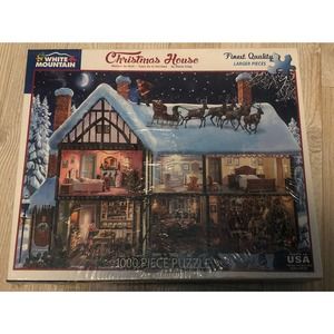 WHITE MOUNTAIN PUZZLES Christmas House 1000 Piece Jigsaw Puzzle WHITE1177